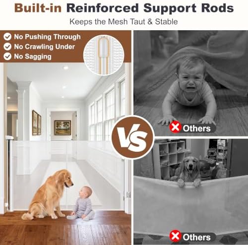 GRENFU Reinforced 50" Wide Retractable Baby Gates, Prevent Crawling Under - Image 2