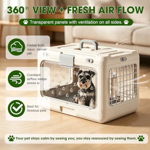 Collapsible Small Dog Crate, Hard-Sided Foldable Cat Carrier - Image 3