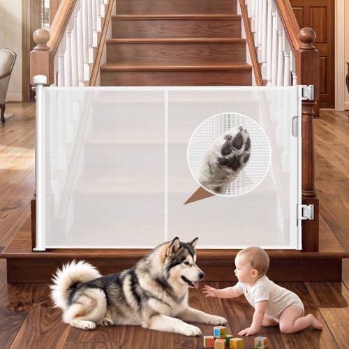 GRENFU Reinforced 50" Wide Retractable Baby Gates, Prevent Crawling Under by BabyPetProofingProducts