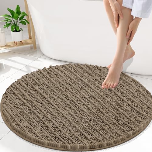 Smiry Bathroom Rugs Round 30X30, Extra Soft Rubber Backing Bath Mats by Smiry