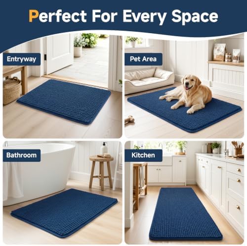 Ophanie Navy Blue Door Mat Runner 60x36, Muddy Mats - Image 7