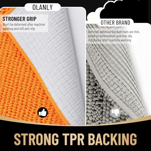 OLANLY Thick Chenille Bathroom Runner Rugs Mats 44x24 - Image 5