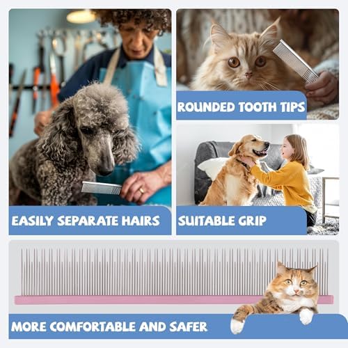 8.5 Inch Dual Tooth Pet Comb for Mats and Tangles，Professional Grooming Comb - Image 4