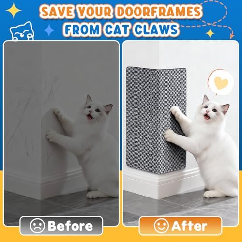 Wall Cat Scratcher for Indoor Cats, Corner Furniture Protector Light Grey - Image 7