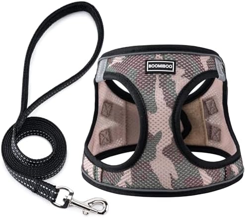 Dog Harness with Leash Set, Step-in Adjustable Puppy Pet Vest, Camo Set XS by BOOMIBOO