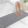 Smiry Bathroom Rugs 47X17, Extra Soft Rubber Backing Chenille Bath Mats by Smiry