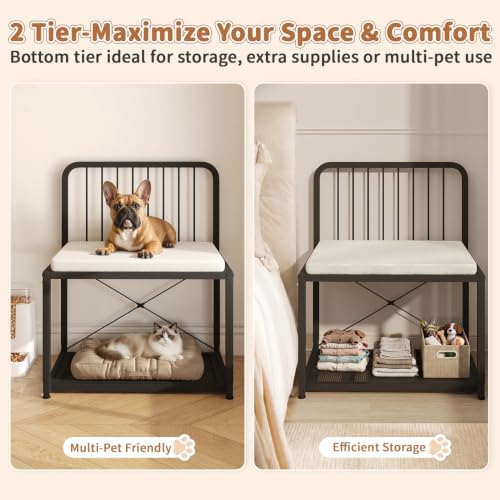 Raised Dog Bed, 5-Level Height Metal Dog Bunk Bed - Image 6
