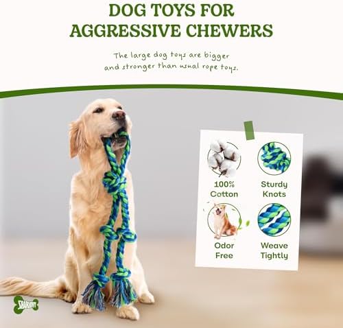 Dog Rope Toy for Large Dogs Heavy Duty Dog Chew Toys for Aggressive Chewers - Image 3