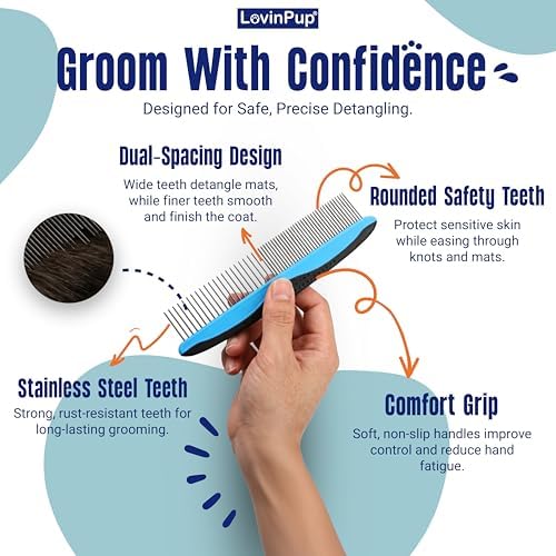 Pet Metal Comb for Dogs and Cats – Detangling Comb - Image 3