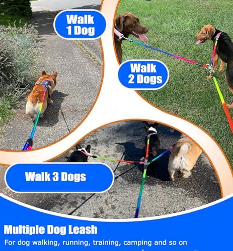 Heavy Duty 3 Dog Leash for Small Dogs No Tangle Detachable 360° Swivel Device - Image 2