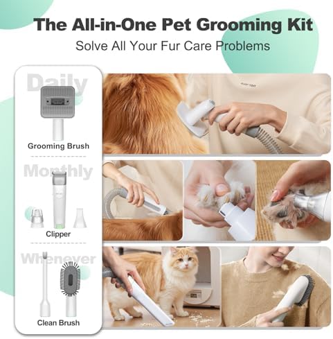Afloia 6-in-1 Dog Grooming Vacuum Kit, Pet Clipper & Nail Grinder - Image 2