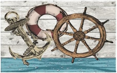 Giwawa Nautical Anchor Bath Rug Coastal Boat Bathtub Mat Extra Absorbent by Giwawa