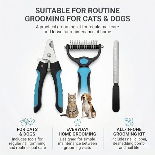 Kuzey Home Pet Nail Clipper & Deshedding Comb Set - Image 6