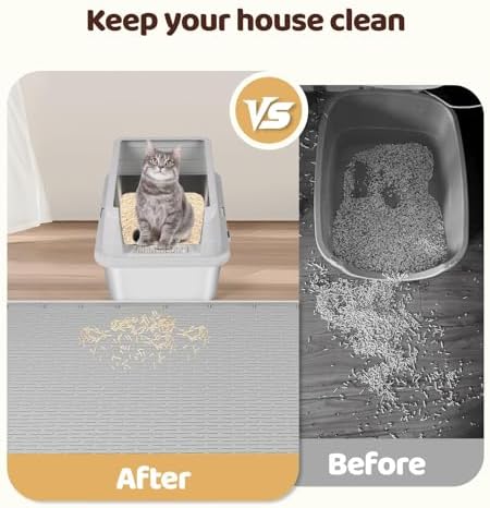 Kalolary Cat Litter Mats, Soft on Kittys Paws, Waterproof, Urine-Proof Kitty - Image 4