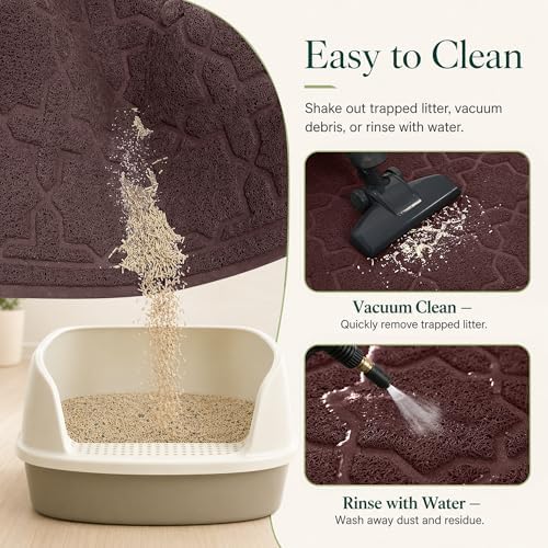 Yimobra Cat Litter Mat, Waterproof Litter Trap Mat, Dark Coffee - Image 5