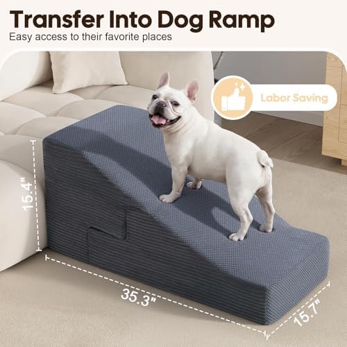 Dog Ramp for Bed Couch, 20.4" H Dog Stairs for Small Dogs - Image 4