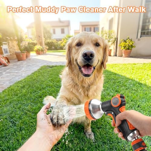 14pc Outdoor Dog Shower Hose Kit, 9.84Ft Garden Hose & 8 Modes Nozzle - Image 4