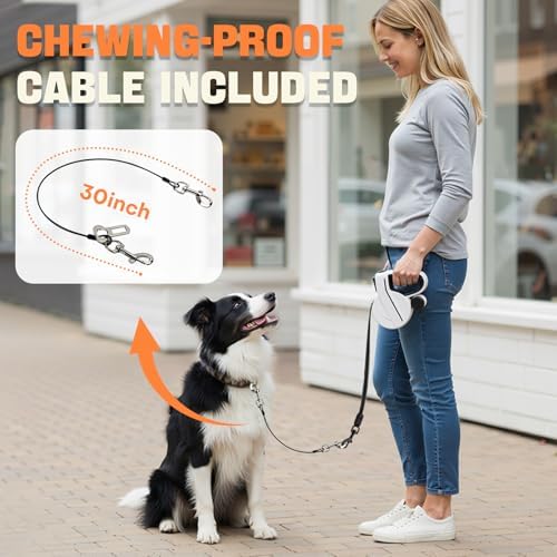 Retractable Dog Leash with LED Light & Reflective Tape - Image 5
