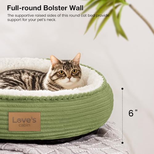 Love's cabin Round Donut Cat and Dog Cushion Bed, 20in Pet Bed - Image 5