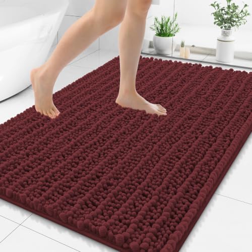 Smiry Bathroom Rugs 48X32, Extra Soft Rubber Backing Chenille Bath Mats by Smiry
