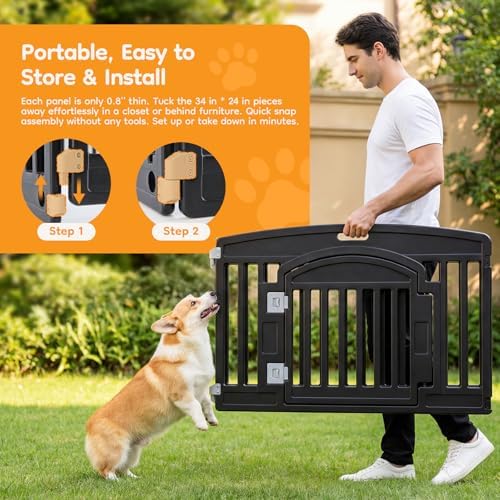 NEWBULIG 4 Panels 24 Inch Dog Playpen, Plastic Pet Play Pen Fence - Image 5