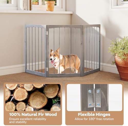 Giantex Freestanding Foldable Dog Gate Indoor - Image 3