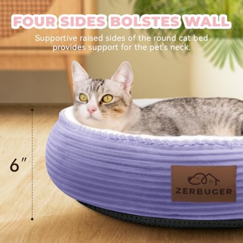 Zerbuger 20in Violet Round Dog Bed Sofa - Image 4