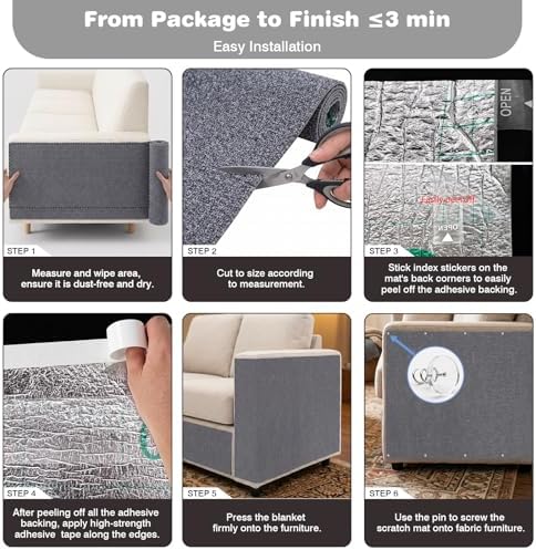 Cat Scratch Furniture Protector: 78.7"x15.8" High Self-Adhesive - Image 5