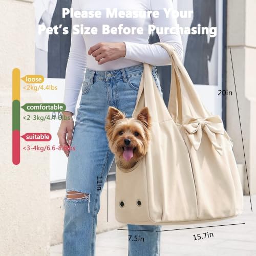 Fashion Dog Purse Carrier for Small Dogs and Cats, Soft-Sided Puppy Tote Bag Up - Image 2