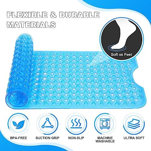 Bathtub and Shower Mats, 40x16 Inch Extra Large Non Slip Soft Bath Tub Mat - Image 5