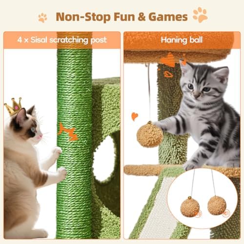 Taoqimiao Cactus, Cat Tree, 38.5In Cat Tower - Image 7