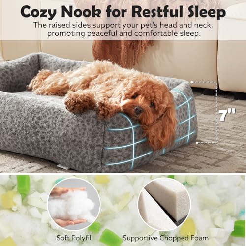 JOEJOY Dog Bed for Small Medium Dogs, Removable Washable Cover Orthopedic Soft - Image 2