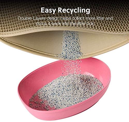WePet Cat Litter Mat, Kitty Litter Trapping Mat, Honeycomb Double Layer Mats - Image 2