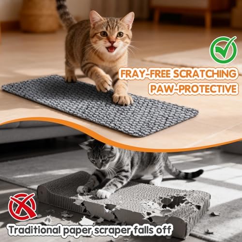 Wall Cat Scratcher for Indoor Cats, Corner Furniture Protector Light Grey - Image 4