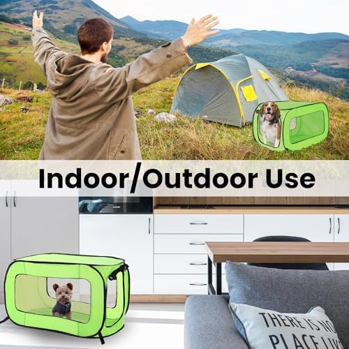 Portable Collapsible Pop Up Kennel, 32.5" L x 19.5" W x 19.5" H - Image 6