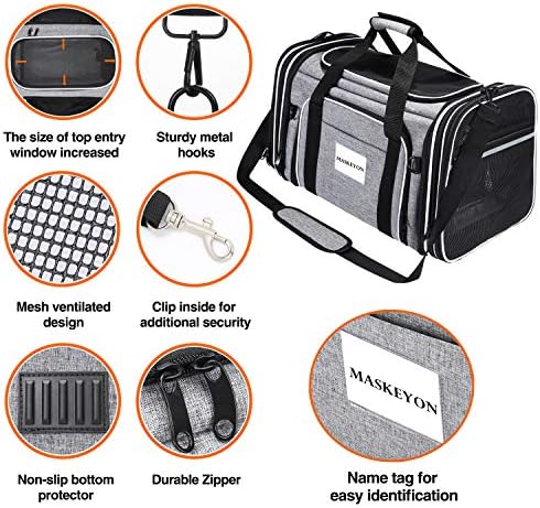 TSA Airline Approved Soft Sided Pet Carrier Top Loading 4 Side Expandable Large - Image 5