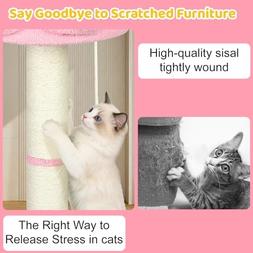 Tall Cat Scratching Post for Indoor Cats, Sisal Scratching Post - Image 6