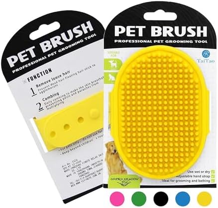 Silicone Pet Grooming Brush for Dogs & Cats – Soft Bath Brush, Gentle by Unknown