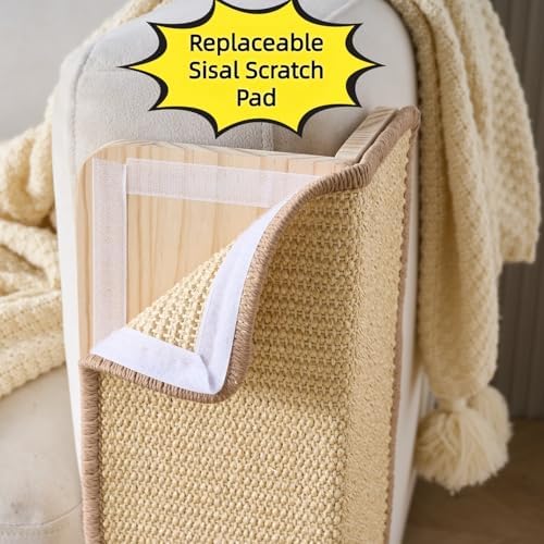 SHENGOCASE 2-Pack Sofa Corner Cat Scratching Post, 23.6" Tall, Replaceable - Image 4