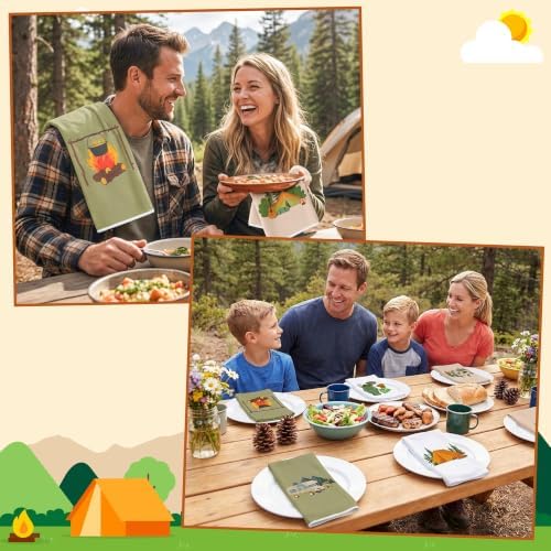 Camping Kitchen Hand Towel, 6 Pack Kitchen Dish Cloths Set - Image 2