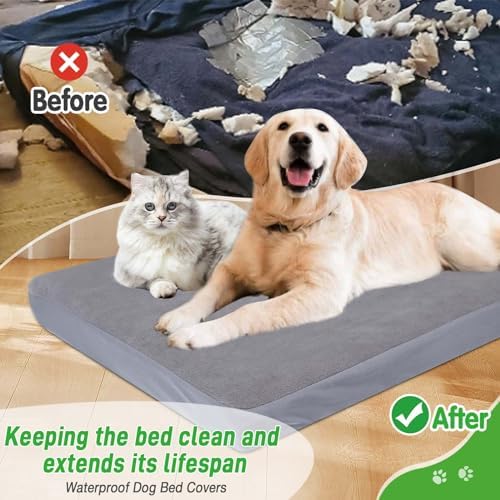 Dog Bed Covers Replacement Washable 100% Waterproof Soft Dog Bed Sheet 2 Pack - Image 2