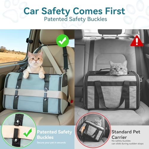 PETSFIT Large Cat Carrier with Patented Safety Buckles, Big Cats Up to 20 lb - Image 2