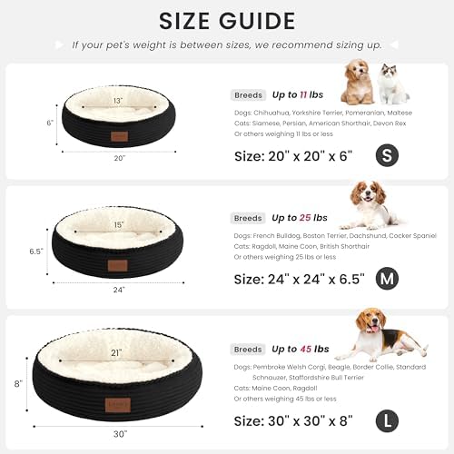 Love's cabin Round Donut Cat and Dog Cushion Bed, 30in Pet Bed - Image 4