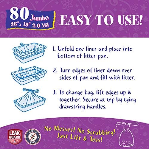80 Count Fresh Kitty Litter Box Liners Super Thick, Easy Clean Up Jumbo - Image 6