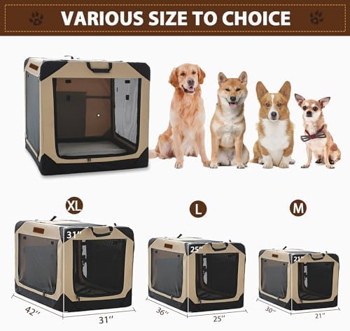Garnpet Soft Dog Crate for Small Dogs, 4-Door Foldable Collapsible Dog Crate - Image 2