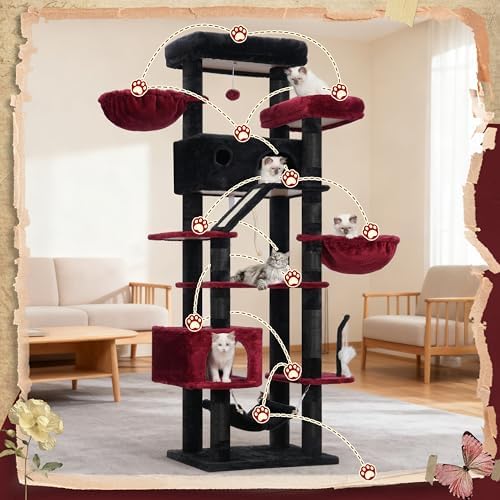 Gitelsnour Tall Cat Tree Tower for for Multiple Cats, Large Condo - Image 6