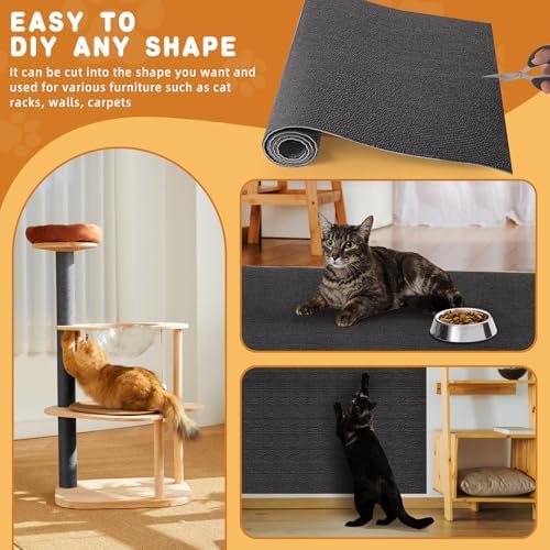 4Pack Cat Scratch Furniture Protector, Self-Adhesive, Dark Gray - Image 3