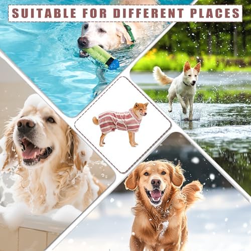 Fast‑Drying Dog Bathrobe, Absorbent Striped Pet Towel - Image 6