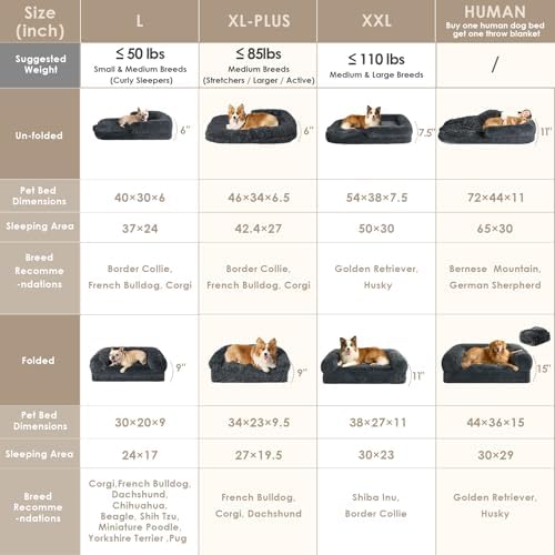EHEYCIGA Orthopedic Foldable Human Dog Bed - Image 2