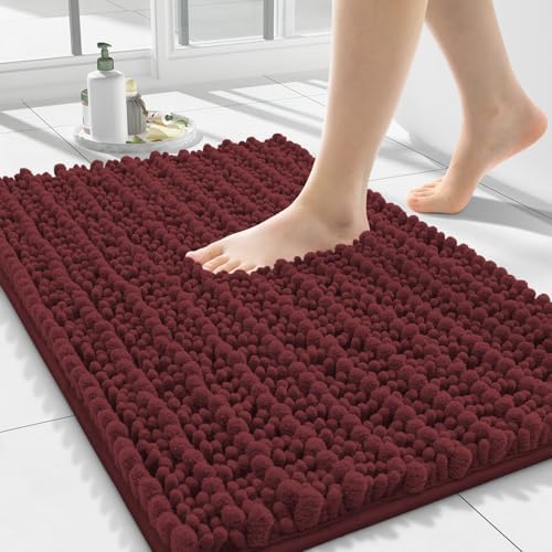 Smiry Bathroom Rugs 24X16, Extra Soft Rubber Backing Chenille Bath Mats by Smiry